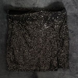 Art Class Black Sequin Mini Skirt